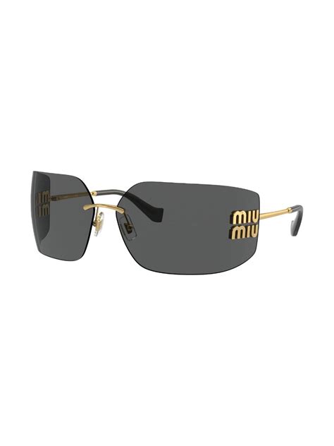 miu miu logo round sunglasses|Miu Miu runway sunglasses.